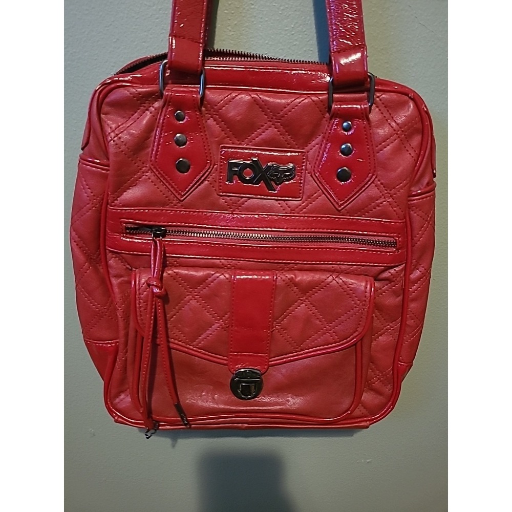 FOX Racing Red Quilt Patterned Inlay Purse - Picture 2 of 11